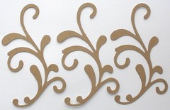 (6) *FLOURISH SCROLL* Decorative Accents – Unfinished Chipboard Die Cuts – 4 7/8