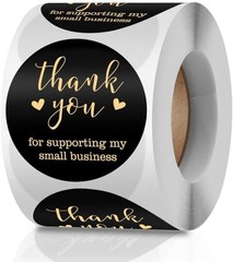 500PCS Thank You Stickers, 1.5 Inch Thank You for Supporting My Small Business
