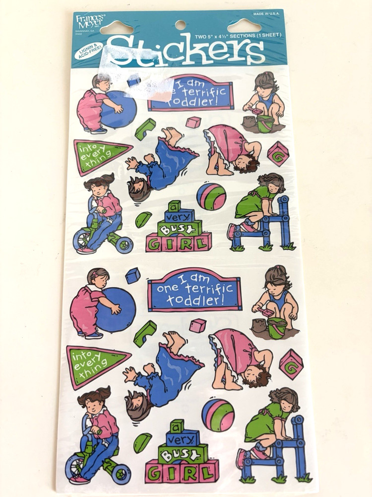 NIP vintage FRANCES MEYER TODDLER GIRL little girl activities stickers scrapbook