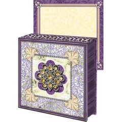 Punch Studio Mini Memo Pad with Brooch (Purple/Gold)