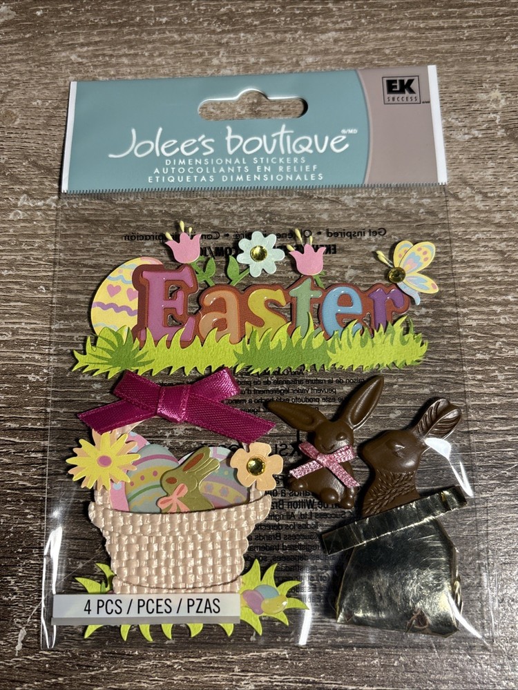 Jolee’s Easter Chocolate Bunnies Basket Eggs Scrapbooking Stickers 2012 D9