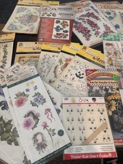 SALE Huge Lot Of 75 Rub On Transfers Vintage Brand New Floral Holiday Gift Craft