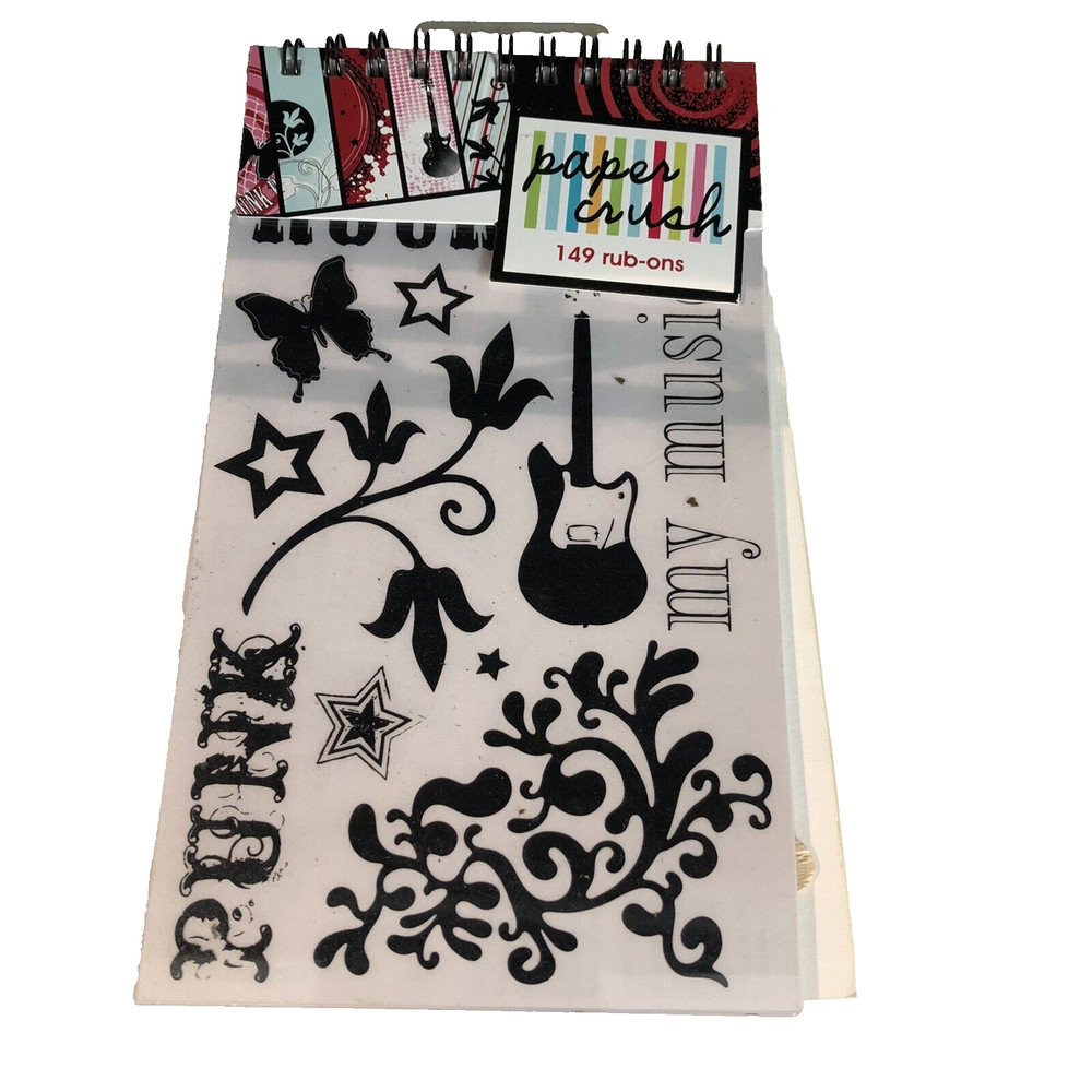 Paper Crush Swatch Book 149 Impress Rub On Band Music rock rebel Punk Star theme