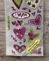 EK Success Heart Valentine’s Day Love Vellum Scrapbooking Stickers NEW