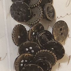 NEW Lot 4 Lifes Journey Metal Tacks Nickel Brass Button Masculine Contemporary-A