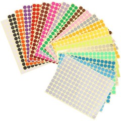 20 Sheets Color Coded Stickers Colorful Circle Labels Round Colored
