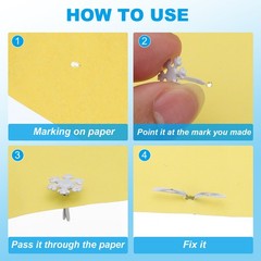 100 Pcs Brads Paper Fasteners Mini Metal Snowflake Fastener, White, 0.5″x0.6″