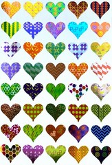 Valentines Heart Sticker Sheet with Assorted Patterns Metallic Stickers 200 Pack