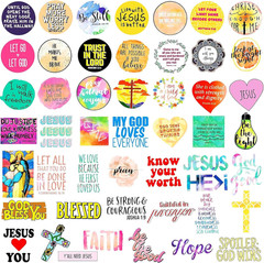 220Pcs Inspirational Christian Stickers Bulk, Vinly Waterproof Bible Verse Jesus