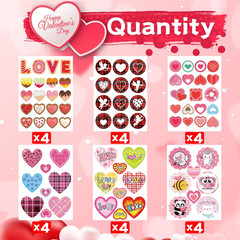 308 Pcs Valentines Stickers for Kids, 30 Sheets Valentines Day Stickers Crafts R