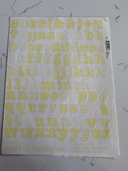 Making Memories Large Pattern PastelYellow Upper/Lower Case ABC/123 Scrapbooking