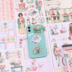Pre Cut Journal Sticker Book Assorted Paper PET Washi Stickers Scrapbooking