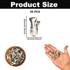 46PCS Mini Metal Alligator Clips, 0.78 Inch Metal Badge Spring Clips, Silver