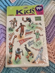 NOS Vintage Hallmark 1989 Stickers SPORTS Baseball Football Soccer