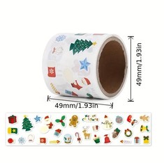2 ROLLS=600 COUNT Classic Christmas Cartoon Images Small Stickers Lot