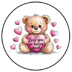 LOVE YOU BEARY MUCH TEDDY BEAR ENVELOPE SEALS LABELS STICKERS PARTY FAVORS