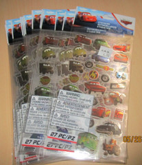 NEW LOT 10 PACK Disney Pixar CARS Movie EK Success foil sticker kid party favors
