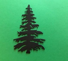 TREE Christmas tree die cut embellishments 6 Pcs 3-1/2″ x 2-1/4″ Choose Color