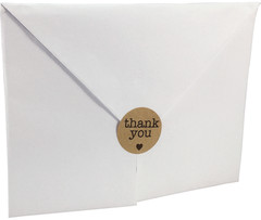 Brown Kraft with Black Thank You Stickers | 1″ Inch Round | 500 Pack