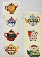 Vintage 1990s Mary Engelbreit Teapot Sticker Strips 10 NOS Melissa Neufeld Ink