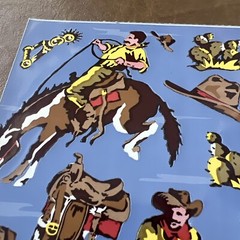Frances Meyer Stickers – Happy Trails – 2 Partial Sheets Cowboys Horses Rare