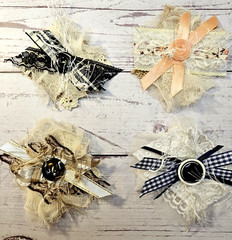Handmade Junk Journal Embellishments Scrapbook Clusters Set Of 6