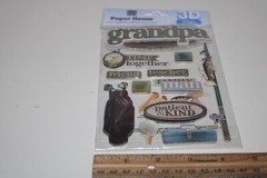 Paper House 3D Grandpa Sticker Fishing Golf Watch Family Man Friend Scrapbooking