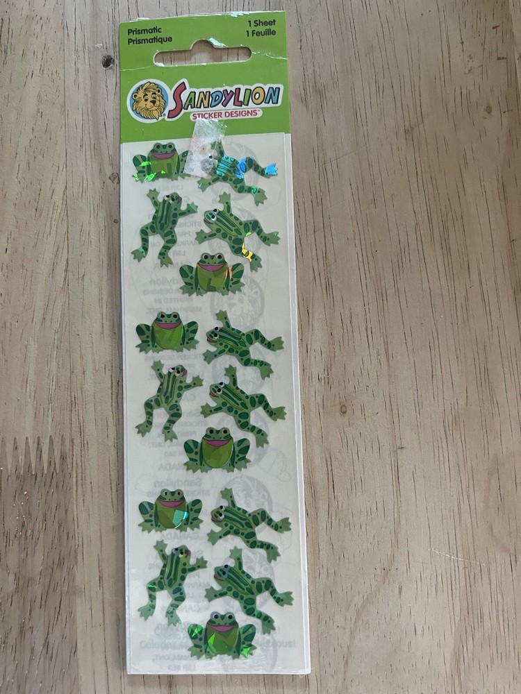 SANDYLION Scrapbooking Sticker prismatic Holo frogs New Sealed