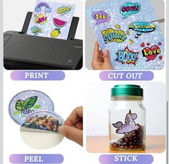 160 Sheets Holographic Printable Sticker Paper 8.5 x 11 Inch Vinyl Sticker Paper
