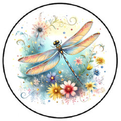 BEAUTIFUL FLORAL DRAGONFLY ENVELOPE SEALS LABELS STICKERS PARTY FAVORS