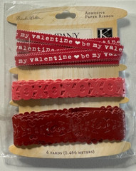 K & Company Adhesive Paper Ribbon, Edamame, KP Valentine, BW Sweet Talk