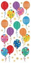 Crafts Stickers Holographic Foil Party Balloons Stars Patterns Repeats Birthday