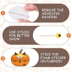 16 Pack Foam Pumpkin Decorating Kit Halloween Craft Stickers for Kids