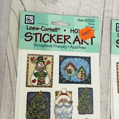1997 Loew-Cornell Holiday Sticker Art Lot Of 2 NIP Christmas Snowman Santa #2303
