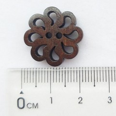 Chenkou Craft New Hollow Flower Wood Buttons 20mm Sewing Craft Brown Wholesal…