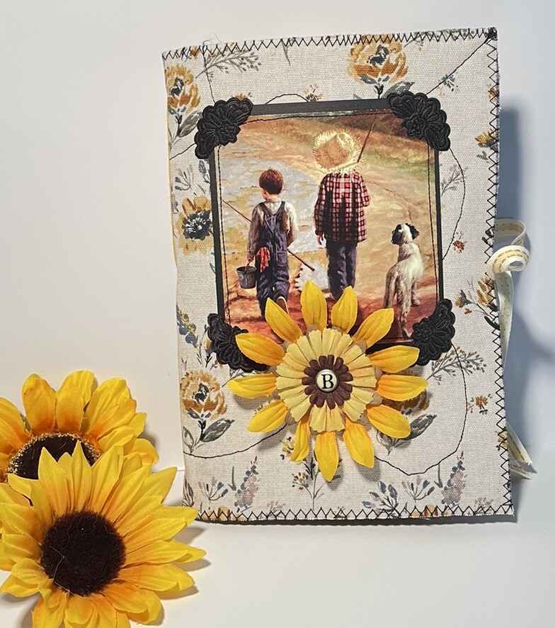 Junk journal Dog Days Summer Boys Dogs Yellow Black Keepsake Book Handmade New