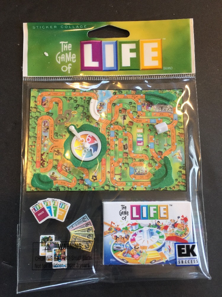 The Game of Life Game RARE Hasbro Jolee’s Boutique 3D Sticker Scrapbook Craft