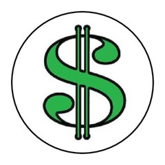 dollar sign, money stickers, labels, tags, envelope seals, cash