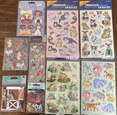 Lot Of Scrapbooking Stickers Animals Dogs Cats Frogs Farm Horses Pandas Penguins
