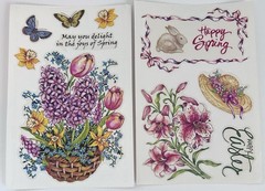Vintage PSX Designs Stickers SET of 2 Sheets 4″X6″ Lillies/Easter/Basket/Spring