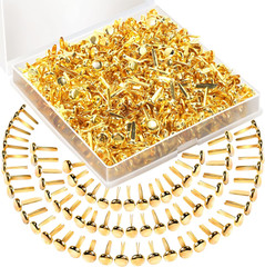 500PCS Brads for Paper Crafts, Mini Gold Paper Fasteners,Mini Brass Fasteners,Br