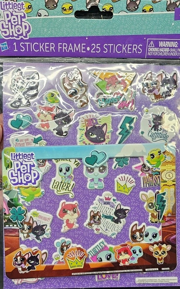 Hasbro Littlest Pet Shop Puffy Stickers With Sticker Frame 2019 Cats Cartoon