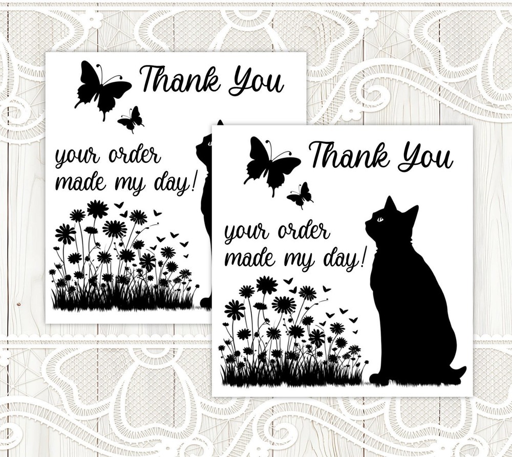 Thank You for Your Order Black Cart Labels Stickers 1.5″