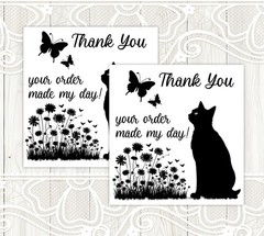Thank You for Your Order Black Cart Labels Stickers 1.5″