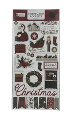 (2) 6 x 13 Packs Carta Bella A Wonderful Christmas Chipboard Accents And Phrases