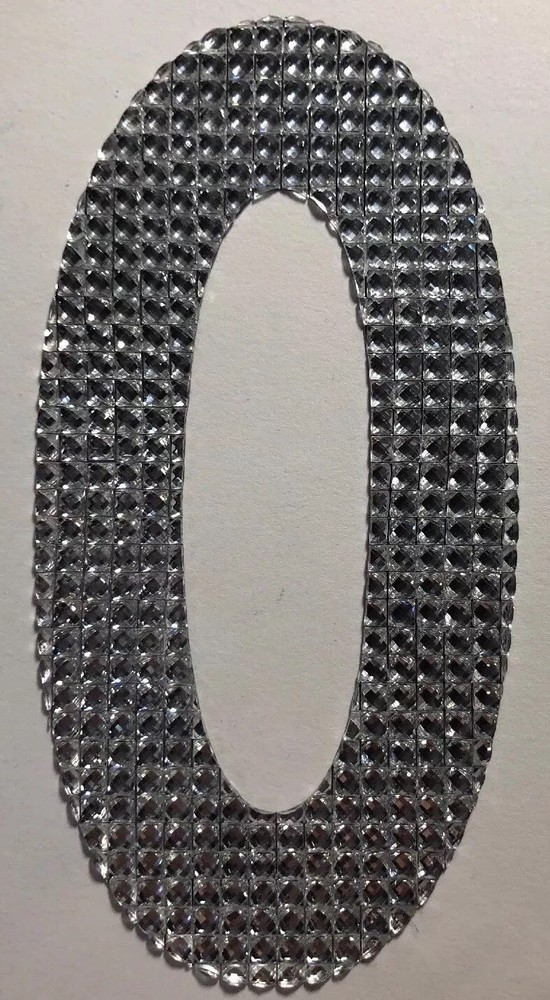 GIANT SILVER RHINESTONE LETTER “O” Stickers(1pc)JoAnn’s•Name•Initial •Label•Last