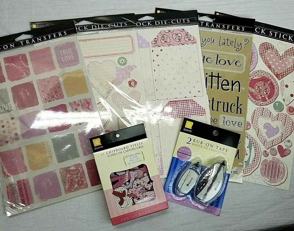 Daisy D’s Valentine Mega bundle, stickers, rub-ons, die-cuts, chipboard & more!