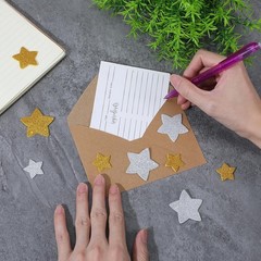 Gold Star Foam Glitter Self Adhesive Stickers for Crafts 100Pcs Foam Sticker