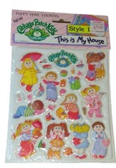 Vtg 1984 Cabbage Patch Kids Stickers Puffy Vinyl Style 1 Rainy Day Fun My House