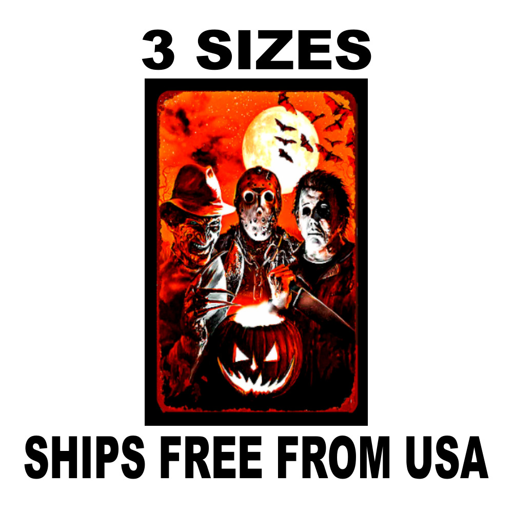 SCARY HALLOWEEN STICKER OR FRIDGE MAGNET SKULLS GHOST BLACK CAT VAMPIRE PUMPKIN